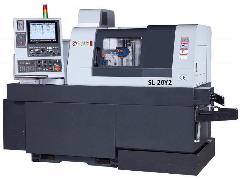 Ganesh GEN TURN SL-20Y2 8-axis 20mm Swiss twin-spindle mill/turn center includes dual “Y” & “C” axis