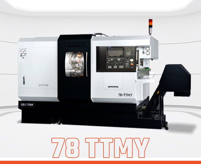 GEN TURN 78-TTMY, 8-AXIS MILL/TURN LATHE WITH TWIN 16-TOOL TURRETS