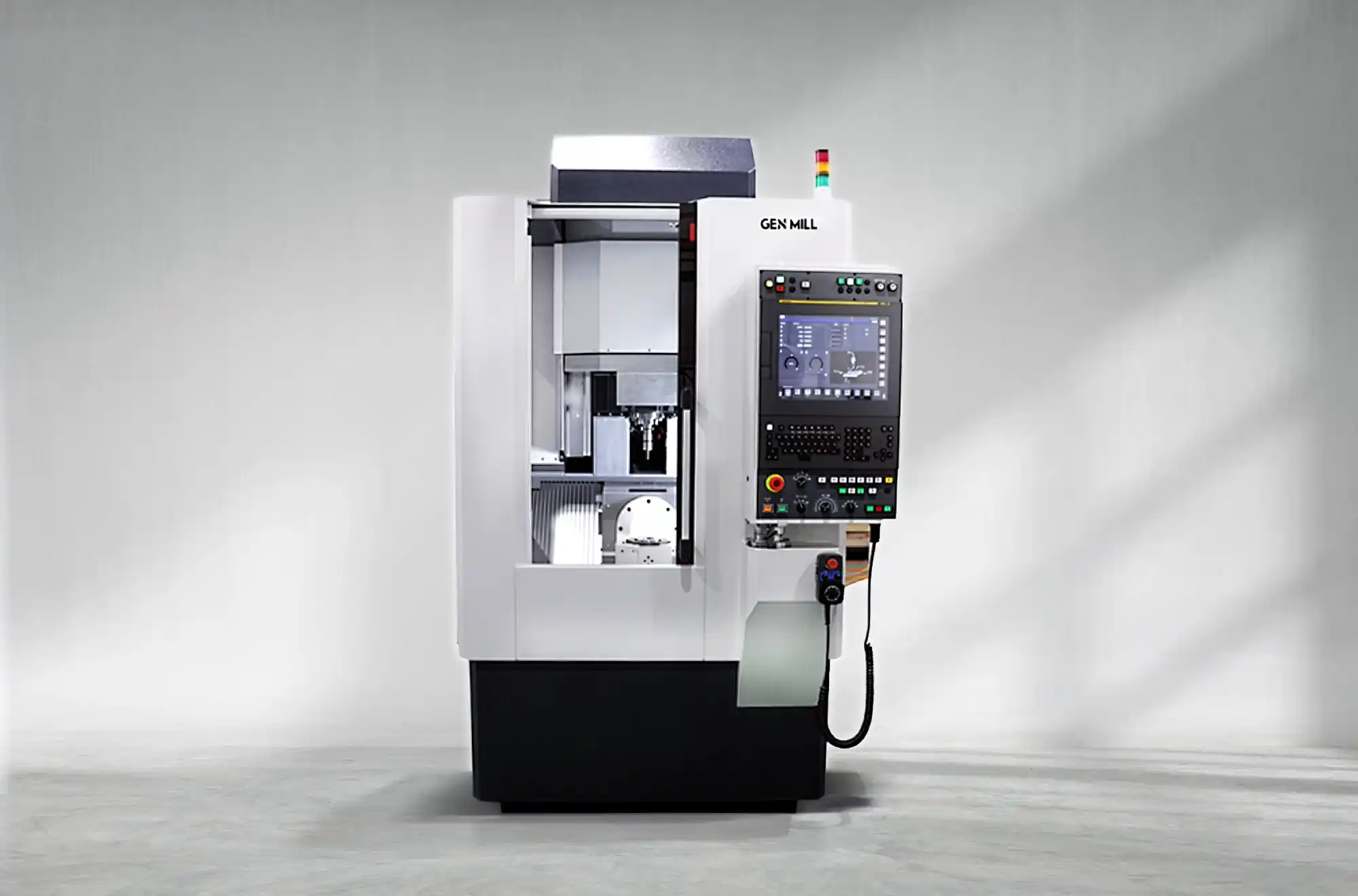 GENMILL-PM320-5X_Homepage GENMILL PM320-5 Milling machine against a grey background